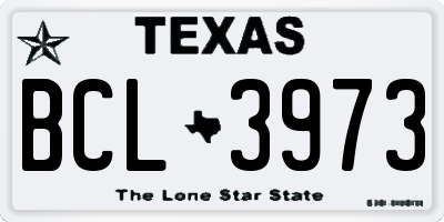 TX license plate BCL3973