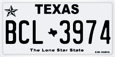 TX license plate BCL3974