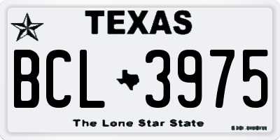 TX license plate BCL3975