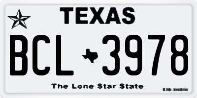 TX license plate BCL3978