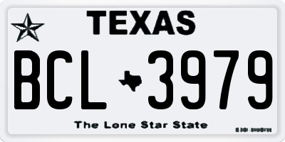 TX license plate BCL3979