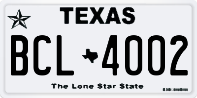 TX license plate BCL4002