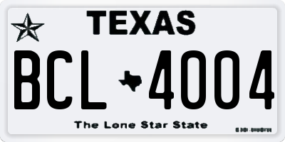 TX license plate BCL4004