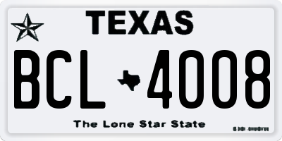 TX license plate BCL4008