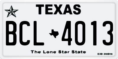 TX license plate BCL4013