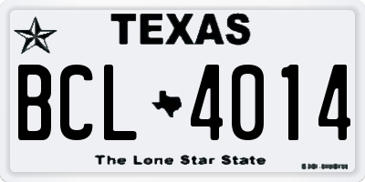 TX license plate BCL4014