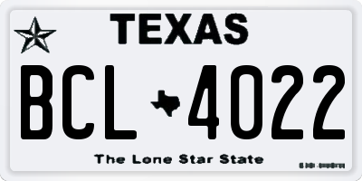 TX license plate BCL4022