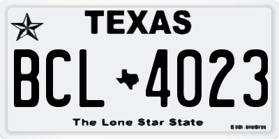 TX license plate BCL4023