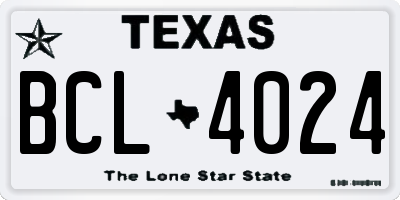TX license plate BCL4024