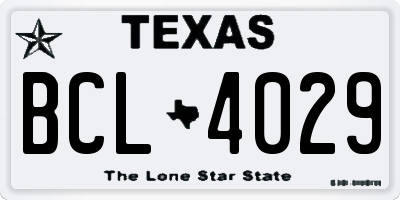 TX license plate BCL4029