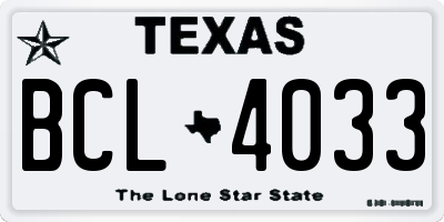 TX license plate BCL4033