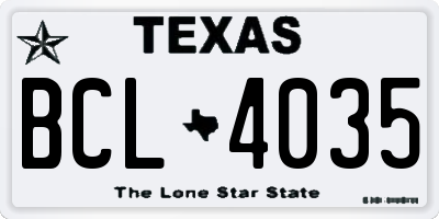TX license plate BCL4035