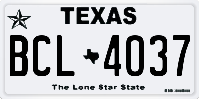TX license plate BCL4037