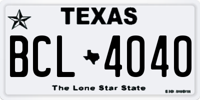 TX license plate BCL4040