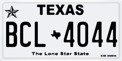 TX license plate BCL4044