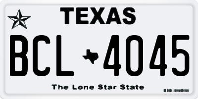 TX license plate BCL4045