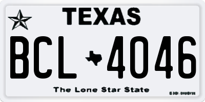 TX license plate BCL4046