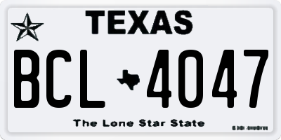 TX license plate BCL4047