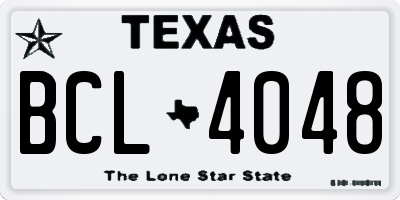TX license plate BCL4048