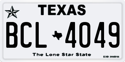 TX license plate BCL4049