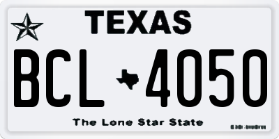 TX license plate BCL4050