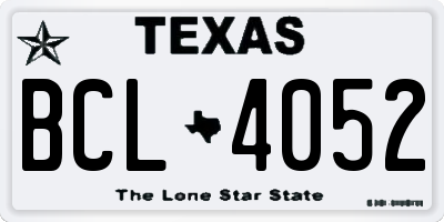 TX license plate BCL4052