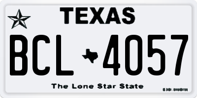 TX license plate BCL4057