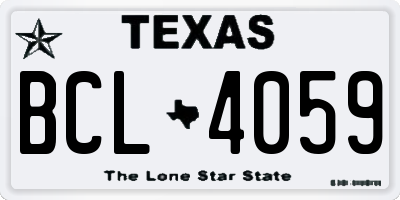 TX license plate BCL4059