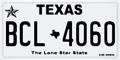 TX license plate BCL4060