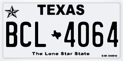 TX license plate BCL4064