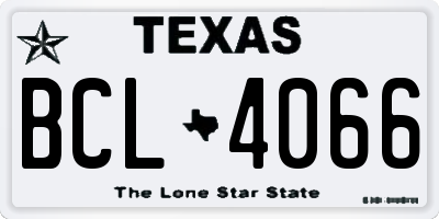 TX license plate BCL4066