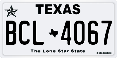 TX license plate BCL4067
