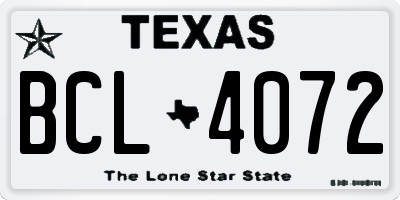 TX license plate BCL4072