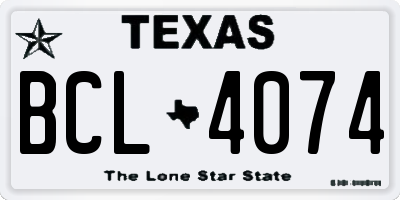 TX license plate BCL4074