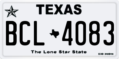 TX license plate BCL4083