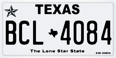 TX license plate BCL4084