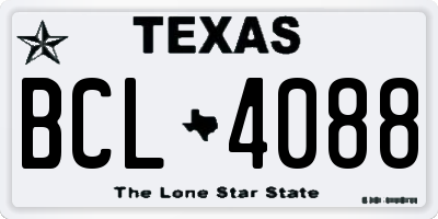 TX license plate BCL4088