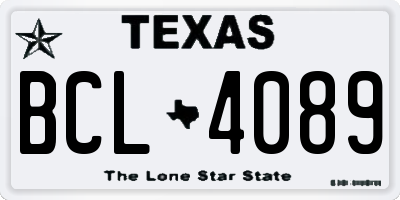 TX license plate BCL4089