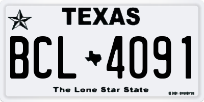 TX license plate BCL4091
