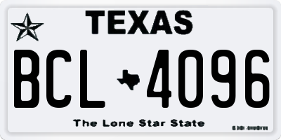 TX license plate BCL4096