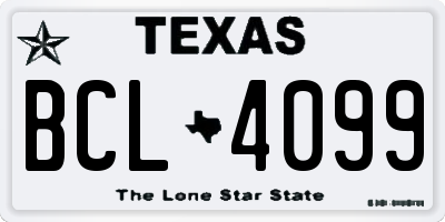 TX license plate BCL4099