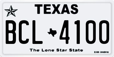 TX license plate BCL4100