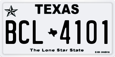TX license plate BCL4101