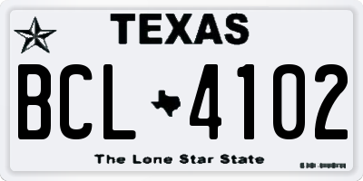 TX license plate BCL4102