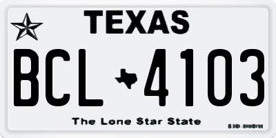 TX license plate BCL4103
