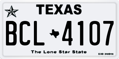 TX license plate BCL4107