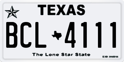 TX license plate BCL4111