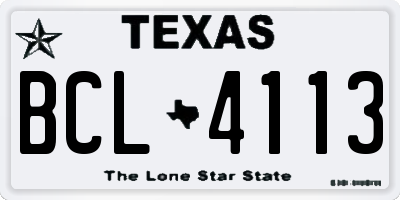 TX license plate BCL4113