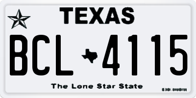 TX license plate BCL4115