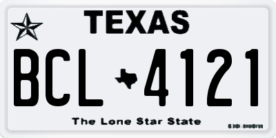 TX license plate BCL4121